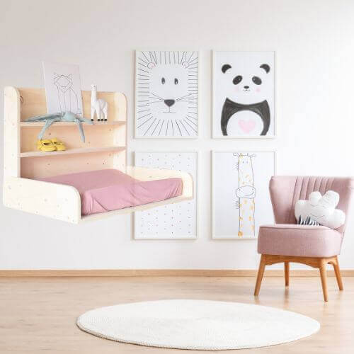 Wall mounted baby changing table 