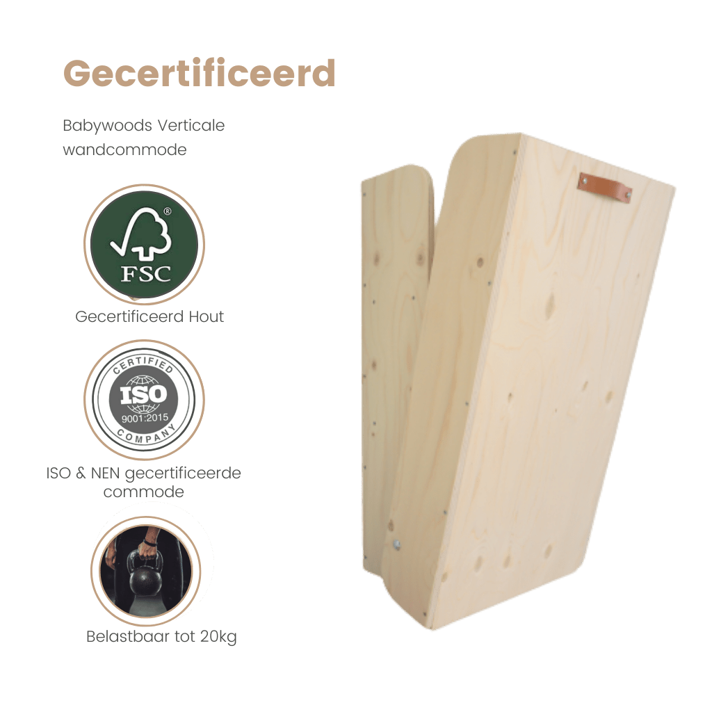 Opklapbare Wandcommode Verticaal - Babywoods, Dé wandcommode specialist van Nederland!