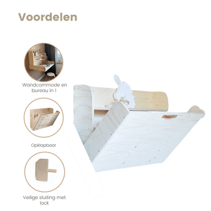 Opklapbare Wandcommode & Wandbureau in 1 - Large - Babywoods, Dé wandcommode specialist van Nederland!